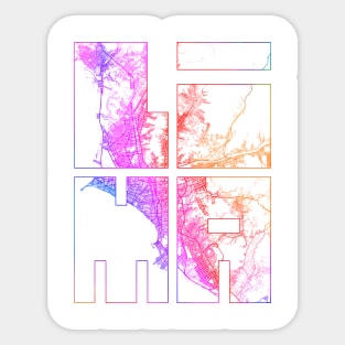 Lima, Peru City Map Typography - Colorful Sticker